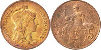 France 5 Centimes Monnaie, Dupuis, Bronze, KM:842, Gadoury:165 -