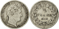 France 1/2 Franc Monnaie, Louis-Philippe, Lille, Argent, KM:741.13 -