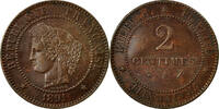 France 2 Centimes Monnaie, Cérès, Paris,Bronze,Gadoury:105,KM 827.1 -