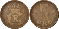 Danemark 5 Öre Monnaie, Christian X, Copenhagen, Bronze, KM:814.1 -