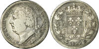 France 1/2 Franc Monnaie, Louis XVIII, Rouen, Argent, Gad 401 -