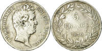 France 5 Francs Monnaie, Louis-Philippe, Lille, Sans le I, Argent -