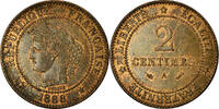 France 2 Centimes Monnaie, Cérès, Paris, Bronze, Gadoury:105 -