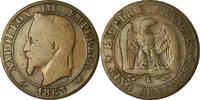 France 5 Centimes Monnaie, Napoleon III, Bordeaux, Gadoury 155 -