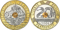 France 20 Francs 2001 Monnaie, Mont Saint Michel, BU, Tri-Metallic STGL 13,95 EUR  + 4,95 EUR frais d'envoi
