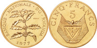 Rwanda 5 Francs Monnaie, Bronze, KM:E5 -