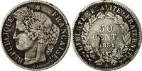 France 50 Centimes Monnaie, Paris, Argent, Gadoury:411, KM:769.1 -