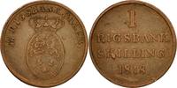 Danemark Rigsbankskilling Monnaie, Frederik VI, Cuivre, KM:688 -