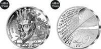 France 20 Euro L'ART ET LA PLUME - WILLIAM SHAKESPEARE, Argent -