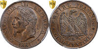 France 5 Centimes Napoléon III, Strasbourg, Bronze, PCGS -