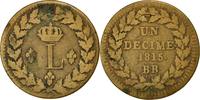 France Decime Monnaie, Louis XVIII, Strasbourg, Bronze -