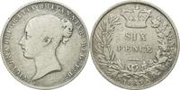 Grande-Bretagne 6 Pence Monnaie, Victoria, Argent, KM:733.1 -
