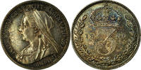 Grande-Bretagne 3 Pence Monnaie, Victoria, Argent, KM:777 -