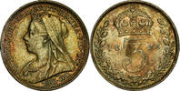 Grande-Bretagne 3 Pence Monnaie, Victoria, Argent, KM:777 -