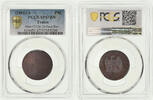 France 5 Centimes Napoléon III, Paris, Epreuve de Revers, Bronze, PCGS -