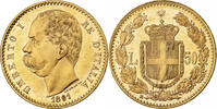 Italie 50 Lire Umberto Ier, Rome, Or, KM:25 -