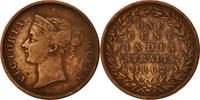 Établissements des détroits Cent Monnaie, Straits Settlements, Victoria, Cuivre, KM:6 -