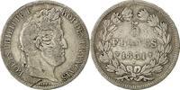 France 5 Francs Monnaie, Louis-Philippe, Lille, Argent -
