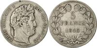 France 5 Francs Monnaie, Louis-Philippe, Strasbourg, Argent -