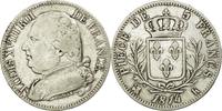 France 5 Francs Monnaie, Louis XVIII, Bordeaux, Argent -