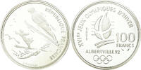 France 100 Francs Monnaie, Saut à Ski, Albertville 92, Argent -
