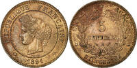 France 5 Centimes Monnaie, Cérès, Paris, Bronze, Gadoury:157a -