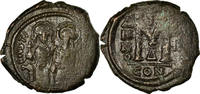 Follis Monnaie, Justin II, Constantinople, Cuivre, Sear:360 -