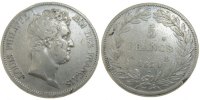 France 5 Francs Monnaie, Louis-Philippe, Paris, Argent -