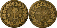 France Decime Monnaie, Louis XVIII, Strasbourg, Bronze -
