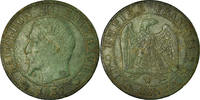 France 5 Centimes Monnaie, Napoleon III, Lille, Rare, Bronze -