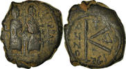 Demi-Follis Monnaie, Justin II, Thessalonique, Cuivre, Sear:365 -