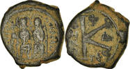 Demi-Follis Monnaie, Justin II, Thessalonique, Cuivre, Sear:365 -