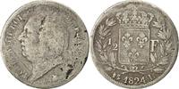 France 1/2 Franc Louis XVIII, Bayonne, Argent, KM:708.7, Gadoury:401 -