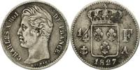 France 1/4 Franc 1827 A Monnaie, Charles X, Paris, Argent, KM:722.1, Le SS 54,95 EUR  + 4,95 EUR frais d'envoi