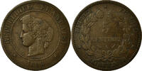 France 5 Centimes Monnaie, Cérès, Paris, Bronze, KM:821.1 -