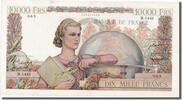 France 10,000 Francs Billet, 10 000 F 1945-1956 ''Génie Français'' -