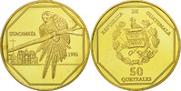 Guatemala 50 Quetzales Monnaie, Tower, Gilt Alloy, KM:3b.1 -