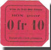 Algérie 10 Centimes Billet, Algeria, Sidi-Bel-Abbès, valeur faciale, 1916 -