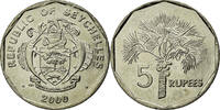 Seychelles 5 Rupees Monnaie, British Royal Mint, Copper-nickel -