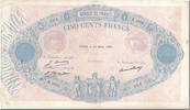 France 500 Francs 500 F 1888-1940 ''Bleu et Rose'', 1928-03-14 -