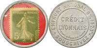France 5 Centimes Monnaie, Crédit Lyonnais, Timbre-Monnaie, Aluminium -