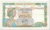 France 500 Francs Billet, 1940-01-04, Fayette:32.1, KM:95a -