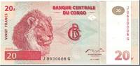 République démocratique du Congo 20 Francs Billet, Congo Democratic Republic, 1997-11-01, KM:88a -