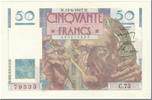 France 50 Francs Le Verrier, 1947-06-12, Fayette:20.7, KM:127b -