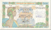 France 500 Francs La Paix, 1940-12-05, ANNULÉ, Fayette:32.10 -