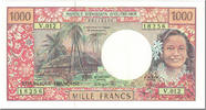 Polynésie française 1000 Francs Billet, French Pacific Territories, Undated (1996), KM:2a -