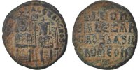 Follis Monnaie, Leo VI the Wise 886-912, Constantinople, Cuivre -