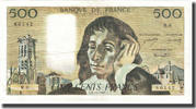 France 500 Francs Pascal, 1968-12-05, Fayette:71.2, KM:156a -