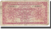 Belgique 5 Francs-1 Belga Billet, 1943-02-01, KM:121 -