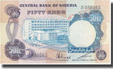 Nigéria 50 Kobo Billet, Undated (1973-78), KM:14f -